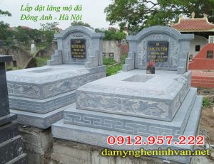Lắp đặt lăng mộ đá xanh Ninh Bình tại Cổ Loa Hà Nội