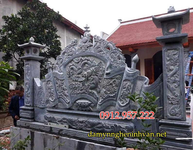 Cuốn thư bình phong tắc môn đá chấn phong thủy 02 Cuốn thư bình phong tắc môn đá chấn phong thủy