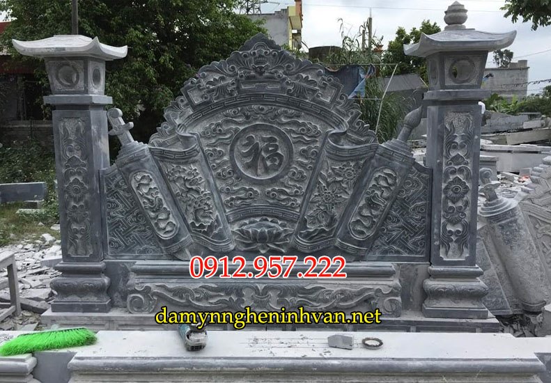 Cuốn thư bình phong tắc môn đá chấn phong thủy 03 Cuốn thư bình phong tắc môn đá chấn phong thủy