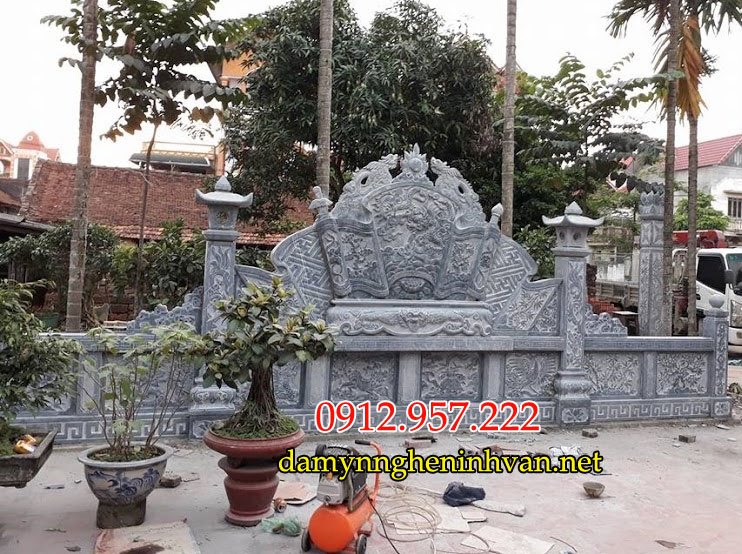 Cuốn thư bình phong tắc môn đá chấn phong thủy 04 Cuốn thư bình phong tắc môn đá chấn phong thủy