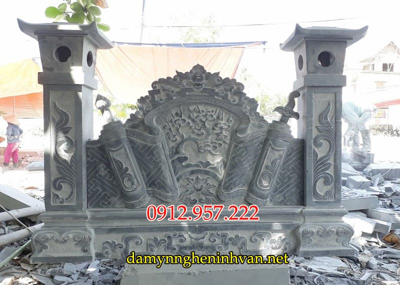 Cuốn thư bình phong tắc môn đá chấn phong thủy 11 Cuốn thư bình phong tắc môn đá chấn phong thủy
