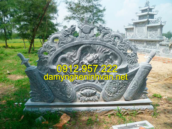 Cuốn thư bình phong đá