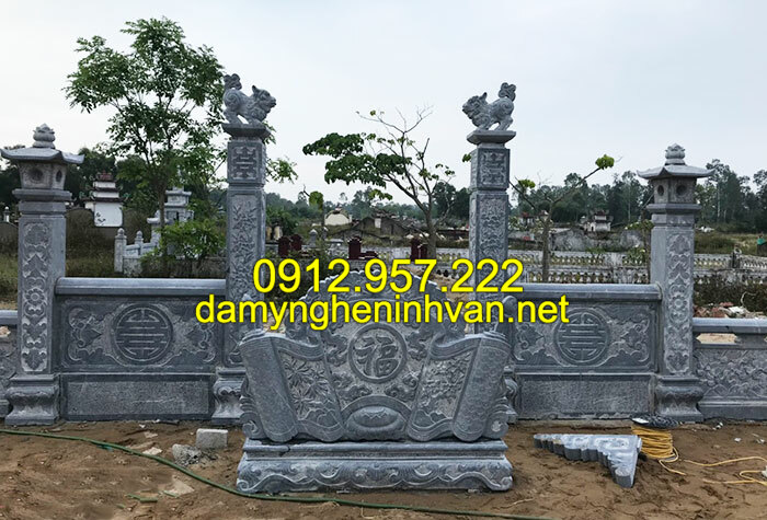 Mẫu cuốn thư đá khu lăng mộ