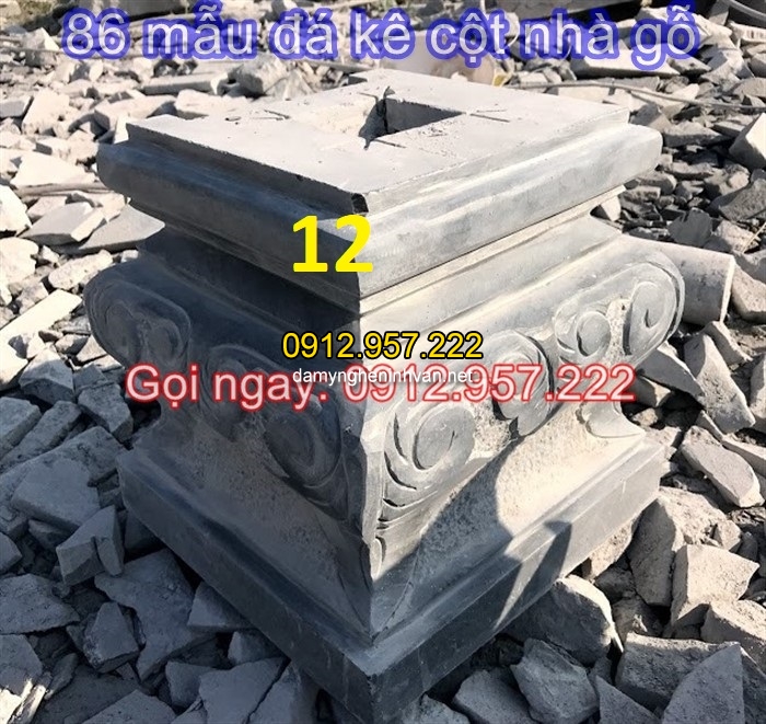 Mẫu chân cột đá vuông 86 mẫu chân cột đá vuông, tròn đẹp dùng để kê cột nhà gỗ
