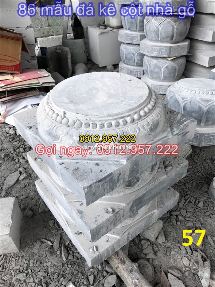 Mẫu đá kê cột gỗ 86 mẫu chân cột đá vuông, tròn đẹp dùng để kê cột nhà gỗ
