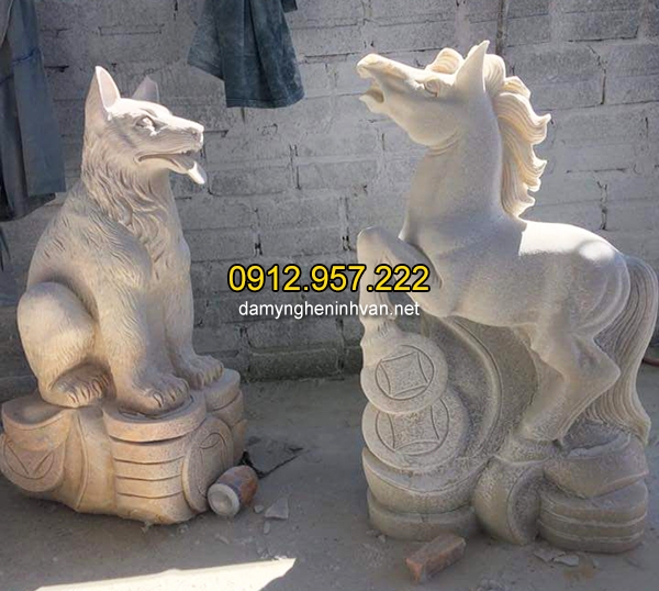 Tượng chó đá linh vật phong thủy đẹp nhất chất lượng cao giá hợp lý