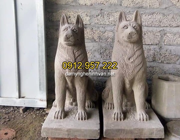 Tượng chó đá linh vật phong thủy đẹp nhất chất lượng tốt giá rẻ