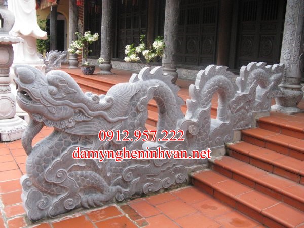 Rồng đá bậc thềm nhà thờ tổ -RDNT06, Rồng đá bậc tam cấp Rồng đá bậc tam cấp - Các mẫu rồng đá bậc tam cấp nhà thờ họ đẹp