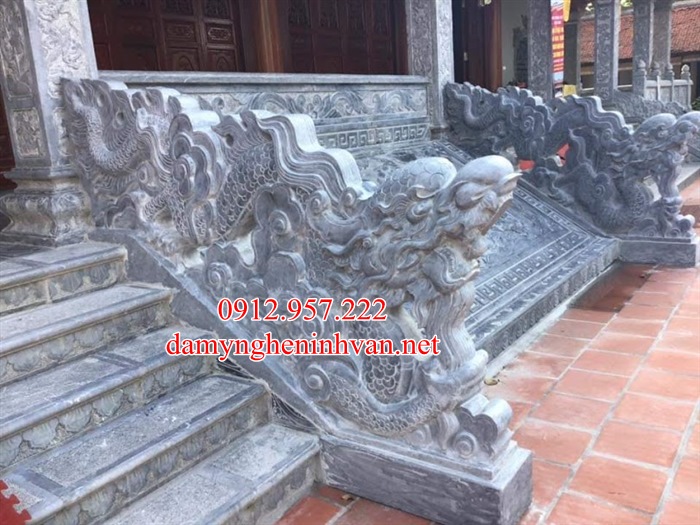 Rồng đá nhà thờ-RD11 Rồng đá bậc tam cấp - Các mẫu rồng đá bậc tam cấp nhà thờ họ đẹp