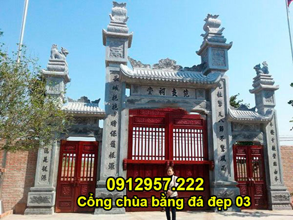 Mẫu cổng chùa bằng đá đẹp chuẩn phong thủy 03 Mẫu cổng chùa bằng đá đẹp chuẩn phong thủy 03