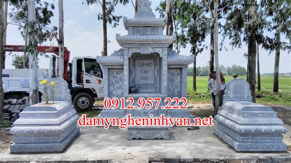Làm lăng mộ đá xanh rêu tại Quảng Bình 39 Mẫu khu lăng mộ đá xanh đẹp đơn giản làm tại Quảng Bình