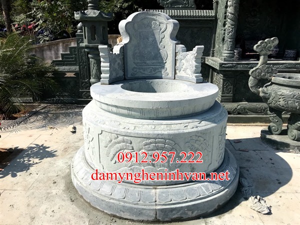 Mẫu mộ tròn đá xanh rêu đẹp Nam Định, mộ đá tròn Nam Định Mộ đá Nam Định - Bán lăng mộ đá tại Nam Định ở đâu rẻ nhất