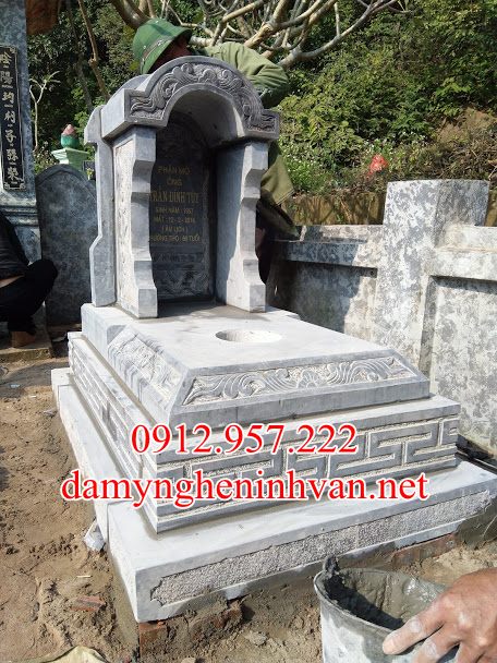 Mộ tam cấp đá một mái tại Hải Phòng, Mộ tam cấp đá Hải Phong , mẫu mộ đẹp đơn giản Hải Phòng Mộ đá Hải Phòng - Nhận làm khu lăng mộ đá tại Hải Phòng