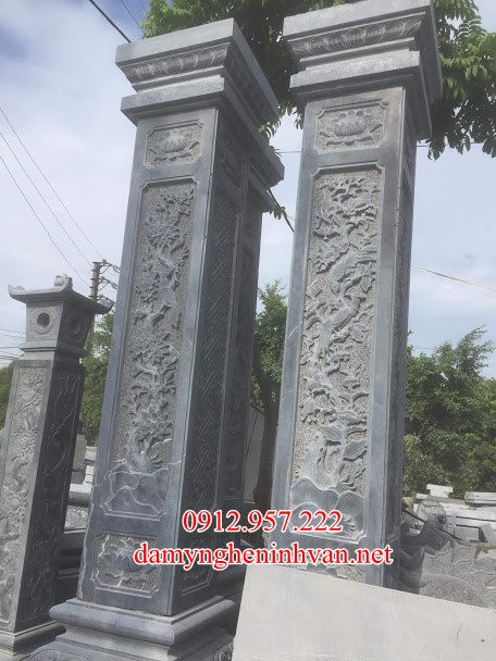 Mẫu trụ đá đẹp vuông tròn cho nhà thờ họ đình chùa Mẫu trụ đá đẹp vuông tròn cho nhà thờ họ đình chùa