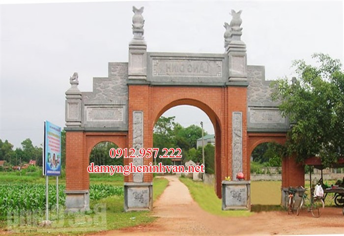 Những mẫu Cổng làng đẹp bằng đá hiện đại 07 Mẫu cổng làng đẹp bằng đá xanh khối chế tác tại Ninh Bình