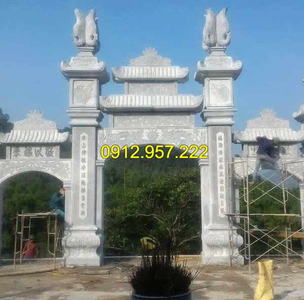Mẫu cột cổng bằng đá cho nhà thờ họ, đền chùa đẹp nhất
