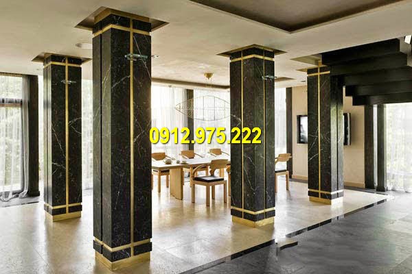 Cột nhà vuông có tác dụng chia ngăn cho không gian rộng tại các nhà hàng, biệt thự nghỉ dưỡng