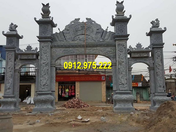 Thi công cổng chùa với nhiều hoạ tiết tinh tế đẹp mắt tại Ninh Thuận
