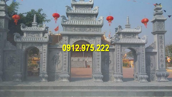 Thi công lắp đặt cổng chùa bằng đá tại Ninh Thuận