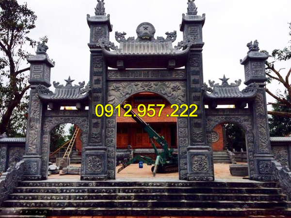 Thi công lắp đặt cổng nhà thờ họ bằng đá tại Lạng Sơn