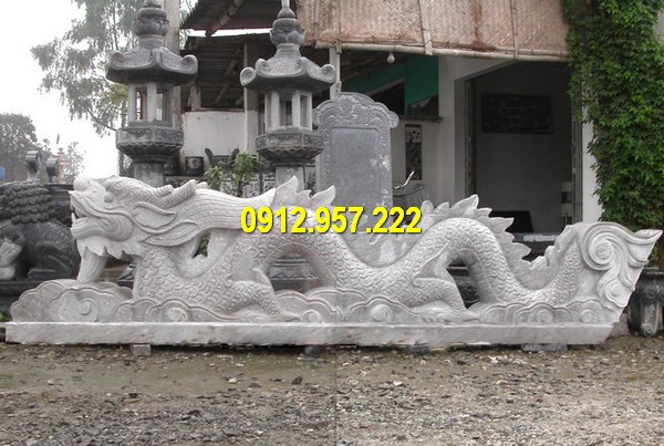 Thiết kế tượng rồng đá phong thuỷ tinh tế