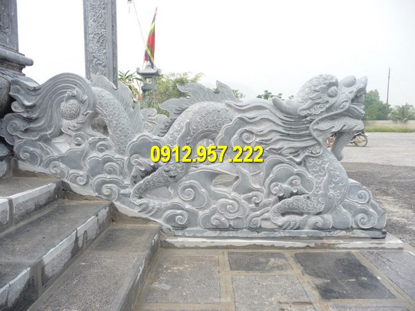 Rồng đá bậc thềm tam cấp đẹp làm tại Ninh Vân, Ninh Bình
