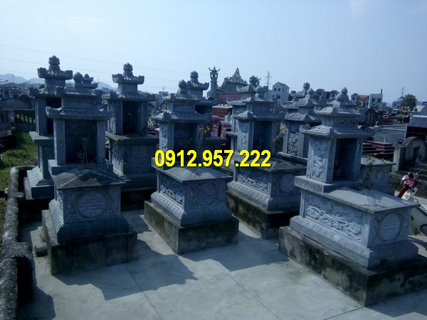 Lăng mộ bằng đá xanh tự nhiên nguyên khối chất lượng cao