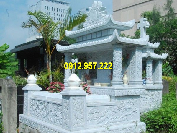 Thi công lăng mộ đá xanh tự nhiên chất lượng cao giá thành hợp lý
