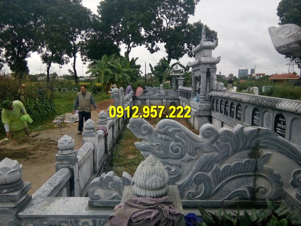 Thi công lan can đá nhà thờ họ ở Thanh Hóa