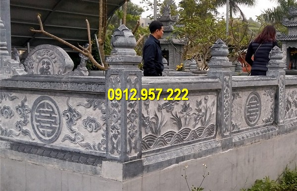 Hoa văn hàng rào đá rất đa dạng Lan can đá đình chùa - Các mẫu lan can đá nhà thờ họ đơn giản mà đẹp