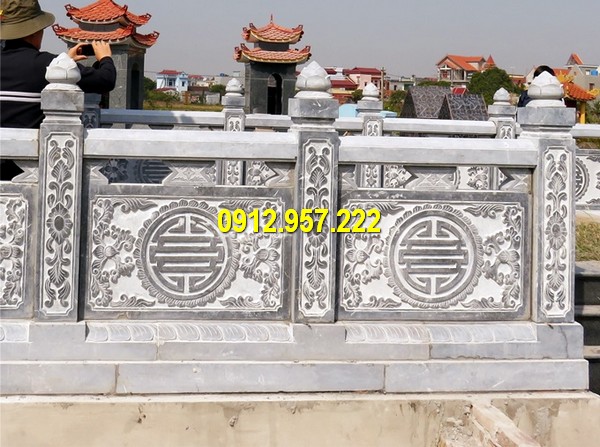 Đá mỹ nghệ Thái Vinh thi công lắp đặt làm hàng rào đá đình chùa nhà thờ họ
