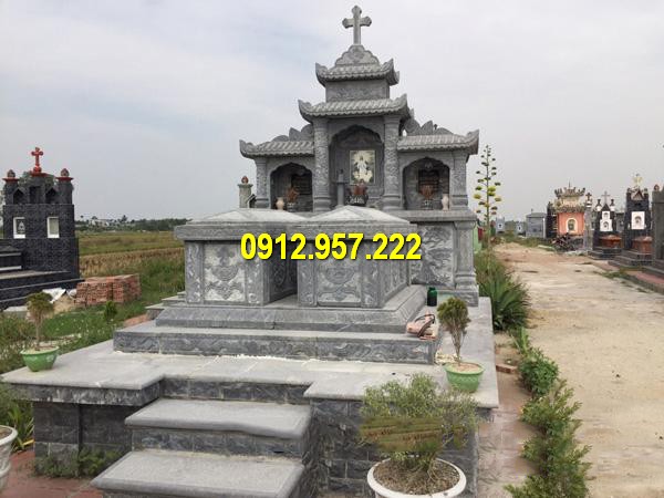 Mẫu mộ đá đôi công giáo Giá mộ đá đôi - Báo giá mộ đá đôi đẹp, mộ đôi bằng đá Ninh Bình
