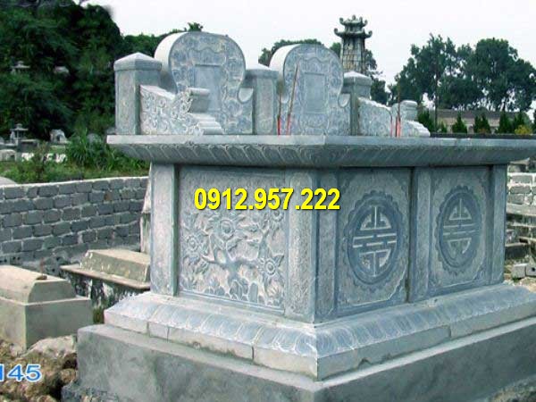 Thiết kế mộ đá đôi tam sơn chuẩn kích thước Lỗ Ban