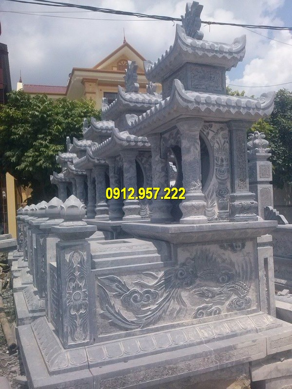 Mẫu lòng đình đá 2 đao đá xanh Lăng mộ đá hai mái Ninh Vân Ninh Bình đẹp giá rẻ