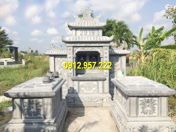 Lăng mộ đá hai mái bằng đá trắng Lăng mộ đá hai mái Ninh Vân Ninh Bình đẹp giá rẻ