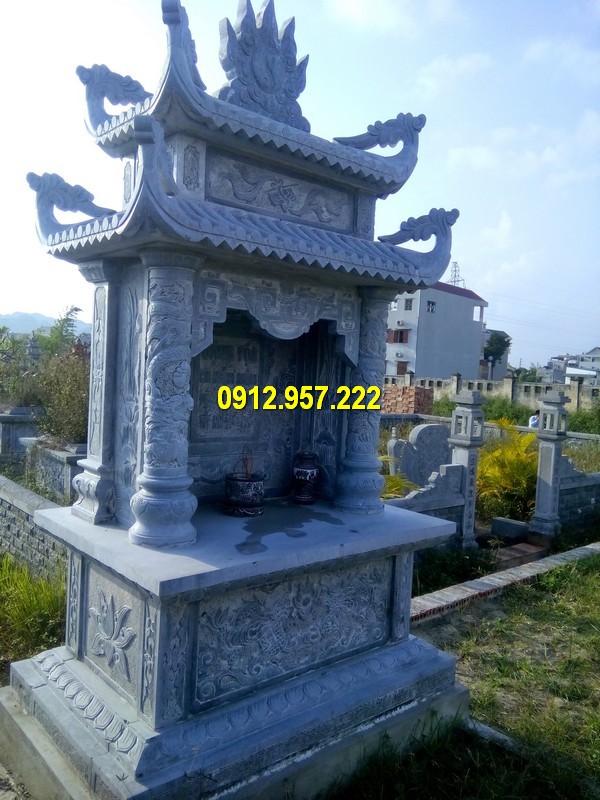 Đá mỹ nghệ Thái Vinh thi cong lắp đặt lăng mộ đá hai đao đẹp giá rẻ