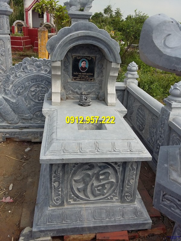 Mộ 1 đao bằng đá tự nhiên chất lượng cao Mẫu mộ đá một mái - Hình ảnh mộ đá một mái đẹp nhất Việt Nam