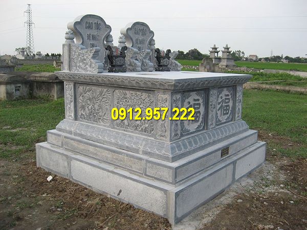 Mộ đá đôi hậu bành Mẫu mộ bành đá tự nhiên đẹp, kích thước chuẩn phong thuỷ