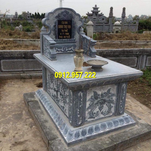 Mộ bành bằng đá xanh đen Mẫu mộ bành đá tự nhiên đẹp, kích thước chuẩn phong thuỷ
