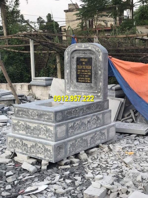 Đá mỹ nghệ Thãi Vinh thi công lắp đặt mộ bành đá giá rẻ uy tín Mẫu mộ bành đá tự nhiên đẹp, kích thước chuẩn phong thuỷ