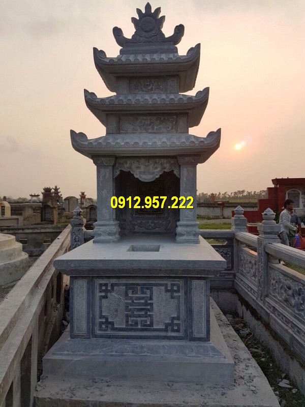 Mẫu mộ đá ba đao đẹp Mộ đá 3 mái - Mẫu mộ ba mái đá tự nhiên đẹp nhất Việt Nam