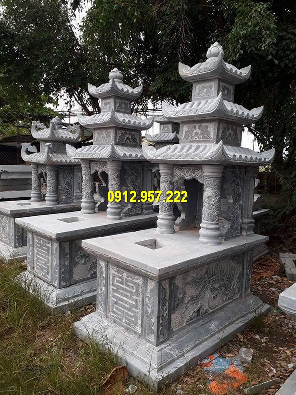 Các mẫu mộ ba đao chuẩn phong thuỷ Mộ đá 3 mái - Mẫu mộ ba mái đá tự nhiên đẹp nhất Việt Nam