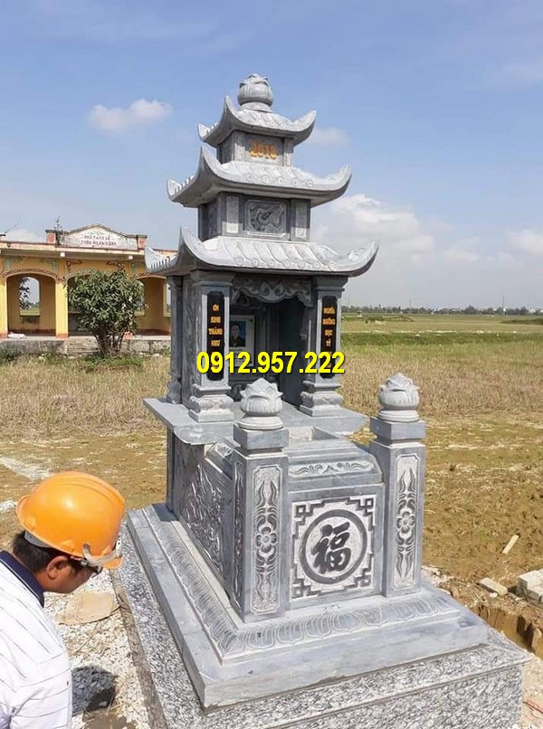 Mộ 3 mái đá chuẩn phong thuỷ Mộ đá 3 mái - Mẫu mộ ba mái đá tự nhiên đẹp nhất Việt Nam
