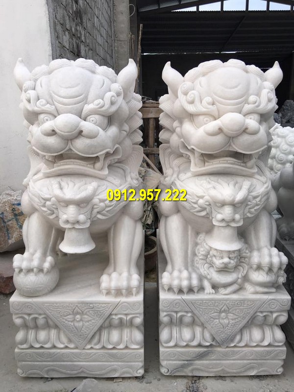 Báo giá tượng kỳ lân bằng đá trắng, xanh, vàng chất lượng cao Mua tượng kỳ lân bằng đá phong thuỷ ở đâu, giá bao nhiêu?