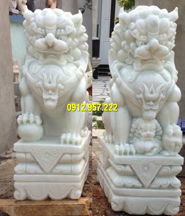 Mua kỳ lân bằng đá trắng chất lượng cao tại Đá mỹ nghệ Thái Vinh Mua tượng kỳ lân bằng đá phong thuỷ ở đâu, giá bao nhiêu?
