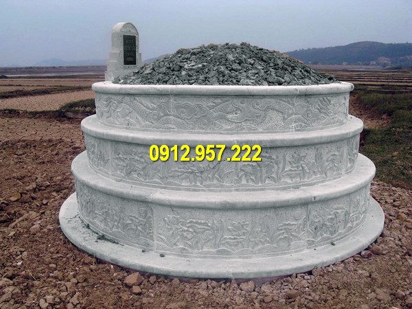 Mẫu mộ tròn bằng đá trắng