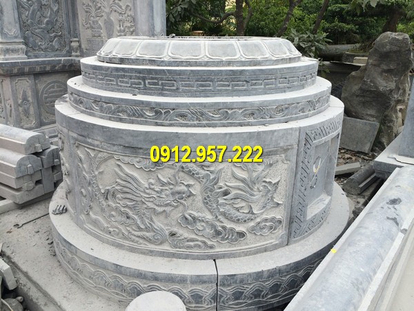 Top 10 Mẫu mộ đá tròn bằng đá vàng, trắng, xanh, granit Ninh Bình