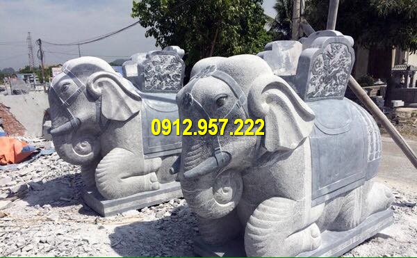 Tượng voi bằng đá giúp chiêu may mắn Tượng con voi bằng đá đẹp chuẩn phong thuỷ
