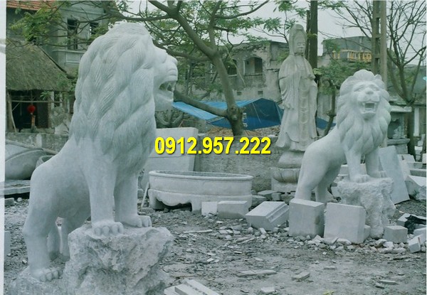 Đá mỹ nghệ Thái Vinh thi công lắp đặt bán sư tử đá trước cổng