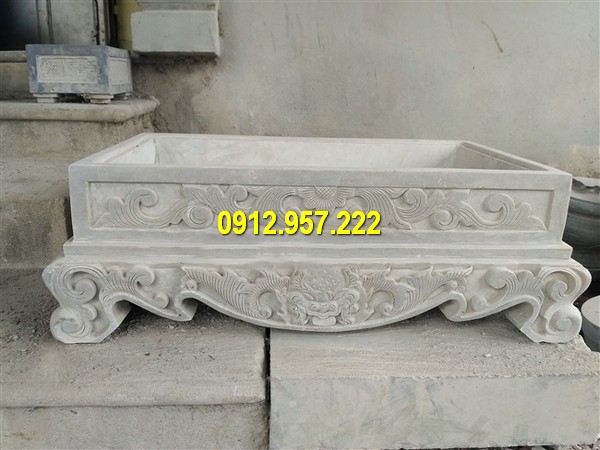Chậu cây cảnh đá trắng tự nhiên Địa chỉ bán chậu cảnh bằng đá Ninh Bình giá rẻ uy tín
